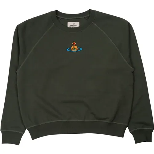 Grüner Raglan-Sweatshirt mit Signatur-Logo - Vivienne Westwood - Modalova