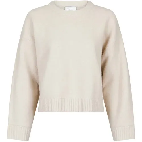 Detri Solid Strick Elfenbein Pullover , Damen, Größe: M - NEO NOIR - Modalova