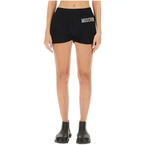 Logo-Print Baumwollshorts , Damen, Größe: XS - Moschino - Modalova