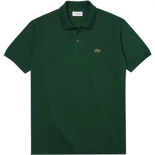 Grünes Poloshirt Gerippter Kragen , Herren, Größe: S - Lacoste - Modalova