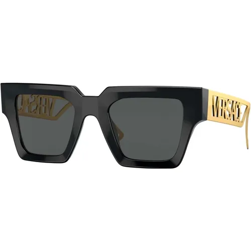 Gold/Grey Sonnenbrillen , Damen, Größe: 50 MM - Versace - Modalova