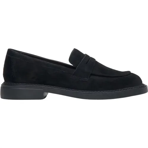 Schwarze Velours Penny Loafers für Damen Er00113371 , Damen, Größe: 36 EU - Estro - Modalova