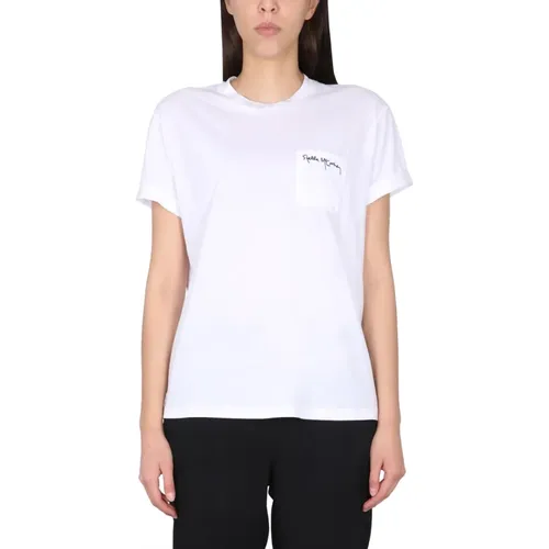 Logo Embroidered T-Shirt with Crossbar , female, Sizes: L - Stella Mccartney - Modalova