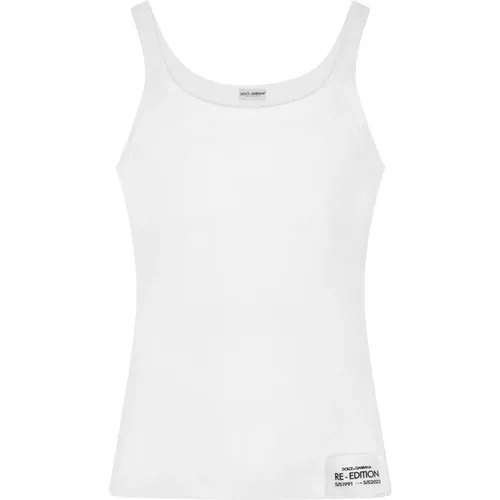 Logo Tank Top Regular Fit , male, Sizes: M, S - Dolce & Gabbana - Modalova