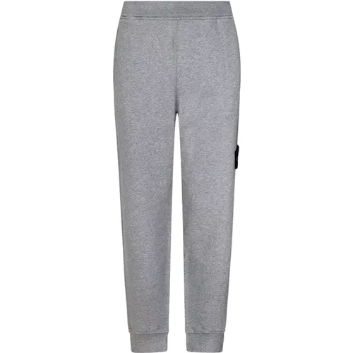 Grey Cotton Fleece Trousers Aw24 , male, Sizes: XL - Stone Island - Modalova