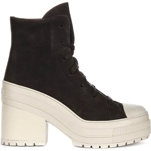 De Luxe Heel Platform Coffee Suede , female, Sizes: 8 1/2 UK, 5 UK, 6 UK, 8 UK, 4 1/2 UK, 4 UK, 3 1/2 UK, 6 1/2 UK, 7 UK, 3 UK - Converse - Modalova