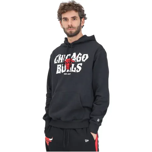 Chicago Bulls NBA Grafik Hoodie Schwarz , Herren, Größe: S - new era - Modalova