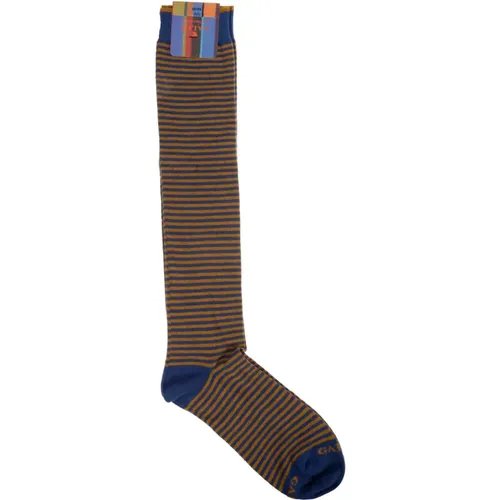 Italienische Windsor Gestreifte Lange Socken,Iconic Windsor Stripe Herrensocken - Gallo - Modalova