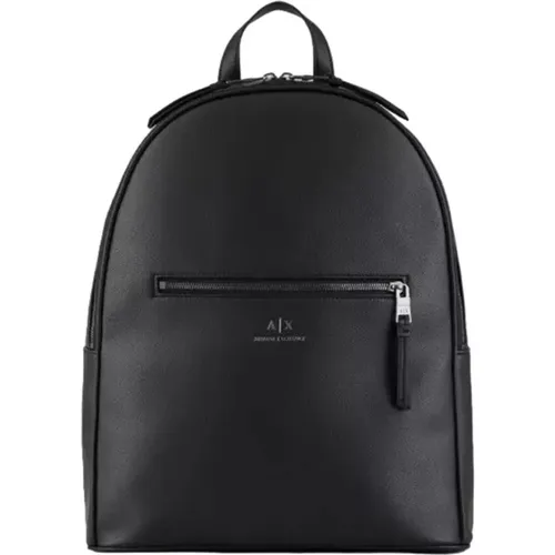 Front Zipper Backpack with Padded Straps , male, Sizes: ONE SIZE - Armani Exchange - Modalova