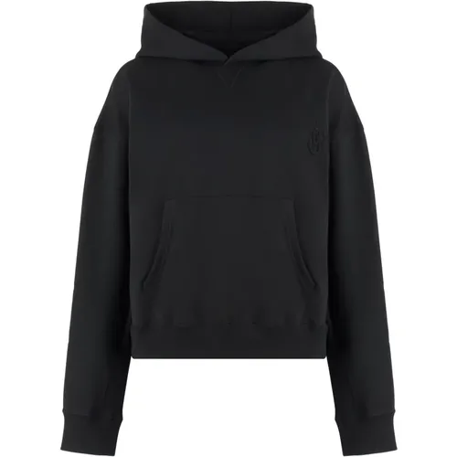 Gerippter Baumwoll-Hoodie , Damen, Größe: M - JW Anderson - Modalova