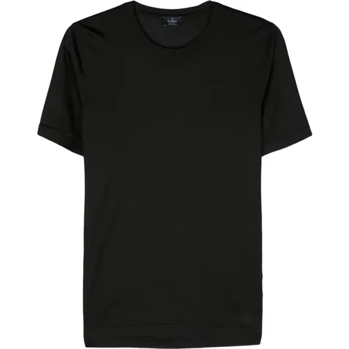 Luxurious Silk T-shirt, Made in Italy , male, Sizes: L, 2XL, M, XL - Barba - Modalova