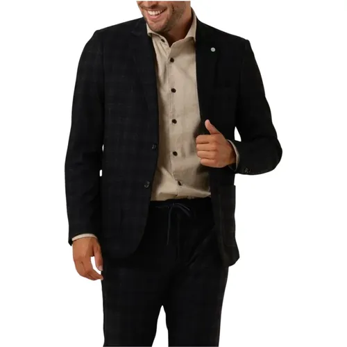 Blaue Reise Check Blazer , Herren, Größe: M - DSTREZZED - Modalova