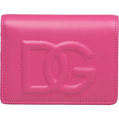 Leather wallet in glicine color , female, Sizes: ONE SIZE - Dolce & Gabbana - Modalova
