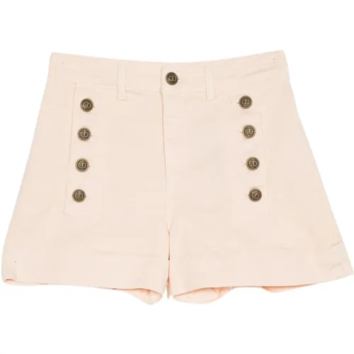 Cotton Button Shorts , female, Sizes: W26, W28, W30 - Twinset - Modalova