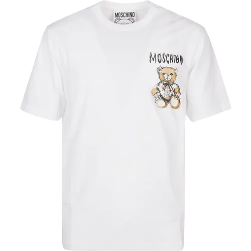 Drawn Teddy Bear T-Shirt , male, Sizes: XL, L - Moschino - Modalova