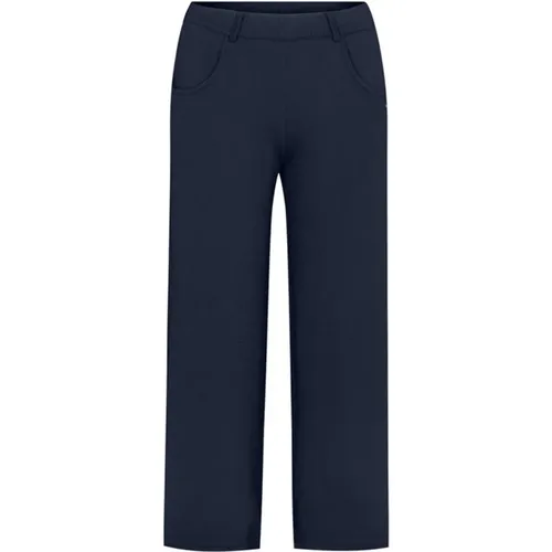 Navy Loose Crop Trousers , female, Sizes: 4XL, L, 6XL, 2XL, XS, M, XL, S, 3XL, 5XL - LauRie - Modalova