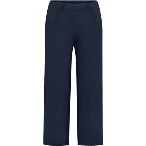Navy Loose Crop Trousers , female, Sizes: 4XL, L, 6XL, XS, M, XL, S, 3XL, 5XL - LauRie - Modalova