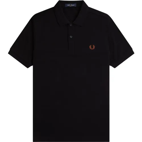 Slim Fit Polo Schwarz & Braun , Herren, Größe: 2XL - Fred Perry - Modalova