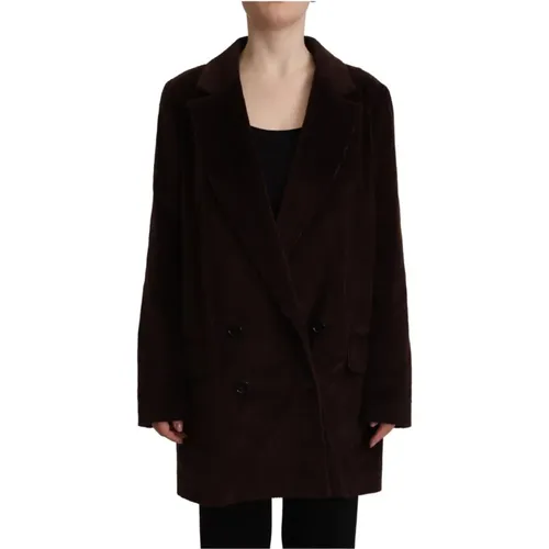 Burgundy Double-Breasted Trenchcoat , female, Sizes: XS - Dolce & Gabbana - Modalova