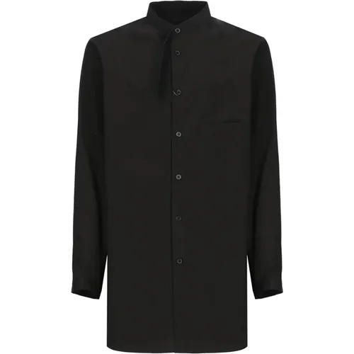 Cotton Mandarin Collar Shirt , male, Sizes: S, M - Yohji Yamamoto - Modalova