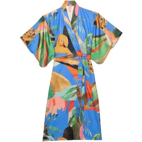 Dancing Wood Blue Seidenkimono - G.Kero - Modalova