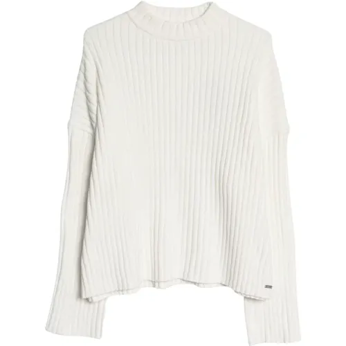 Almond White Rib Knit Sweater Aim'n - Aim'n - Modalova