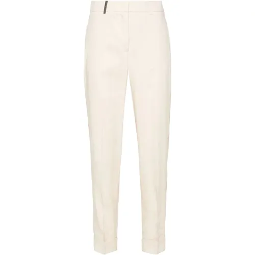 Linen Blend High Waist Trousers , female, Sizes: M - PESERICO - Modalova