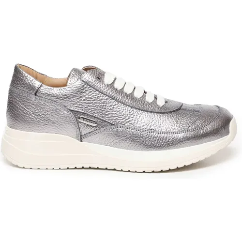 Silberne Sneakers mit Weißem Einsatz , Damen, Größe: 36 EU - Paciotti - Modalova