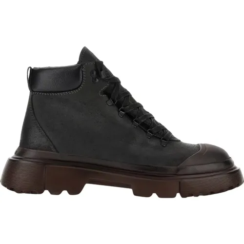 Nero Ankle Boots - Italian Made , male, Sizes: 8 1/2 UK, 6 1/2 UK - Hogan - Modalova