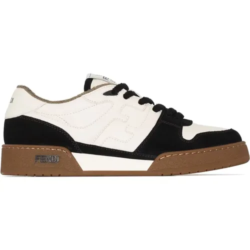 Contrast Leather Sneaker , female, Sizes: 3 UK - Fendi - Modalova