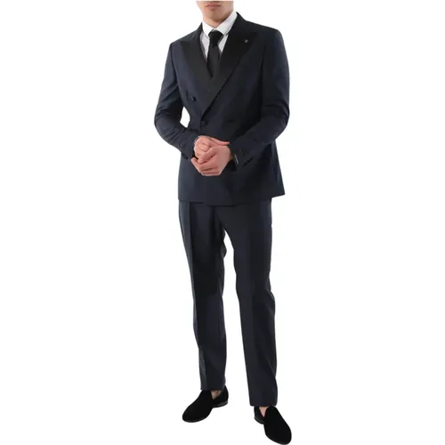 Double-breasted Smoking Suit Slim Fit , male, Sizes: M, 2XL, L - Tagliatore - Modalova