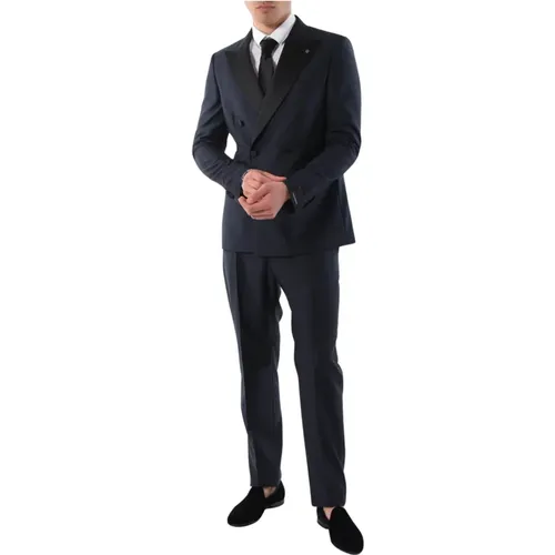 Double-breasted Smoking Suit Slim Fit , male, Sizes: M, 2XL, XL, L - Tagliatore - Modalova