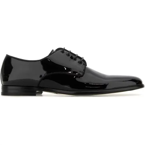 Schwarze Leder Schnürschuhe , Herren, Größe: 41 1/2 EU - Dolce & Gabbana - Modalova