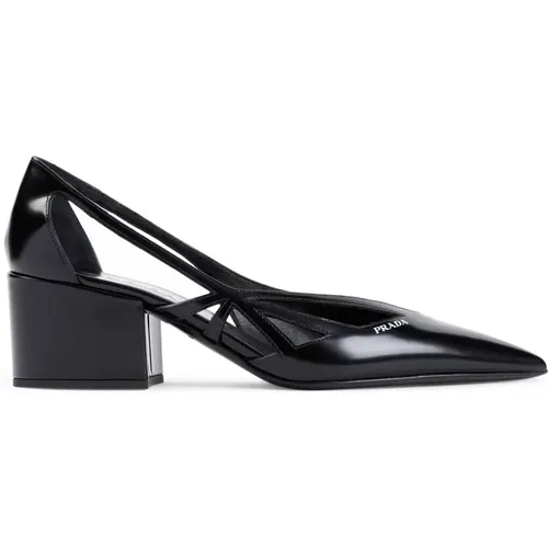 Schwarze Lederpumps Eleganter Stil - Prada - Modalova