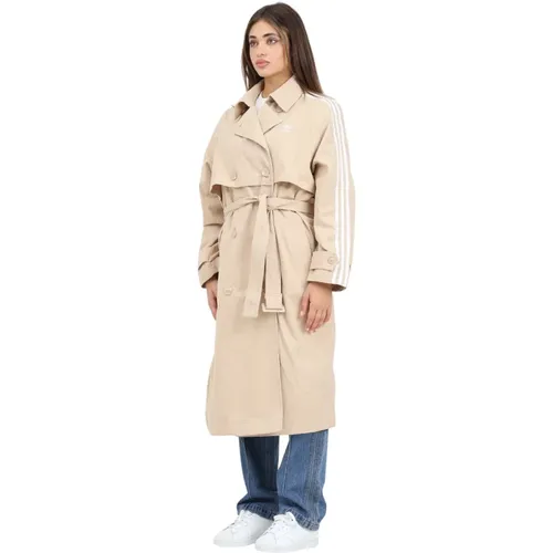 Beiger Trenchcoat für Frauen , Damen, Größe: M - adidas Originals - Modalova