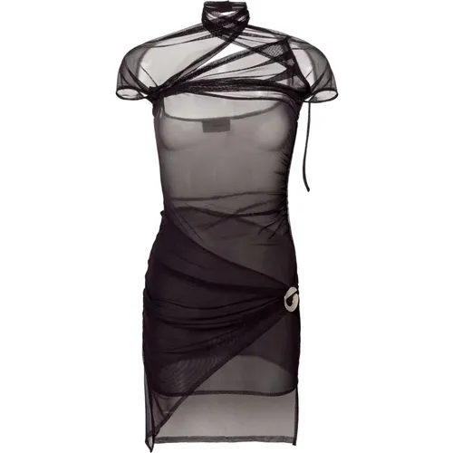 Asymmetric Sheer Mesh Dress , female, Sizes: M - Coperni - Modalova