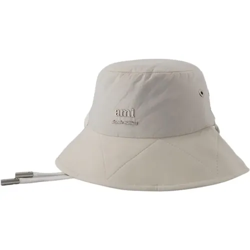 Synthetic Bucket Hat in Chalk , unisex, Sizes: 60 CM - Ami Paris - Modalova