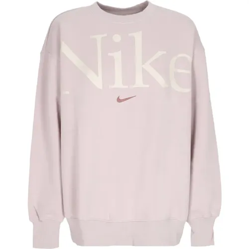 Phoenix Fleece Crewneck Sweatshirt Oversized Logo , Damen, Größe: XS - Nike - Modalova