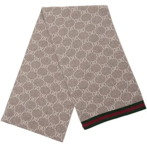 Unisex /White Logo Wool Scarf , unisex, Sizes: ONE SIZE - Gucci - Modalova