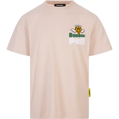 Grafikdruck Taubenfarbenes T-Shirt , Herren, Größe: M - Barrow - Modalova