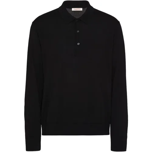 Klassisches Polo-Shirt in Marineblau - Valentino Garavani - Modalova