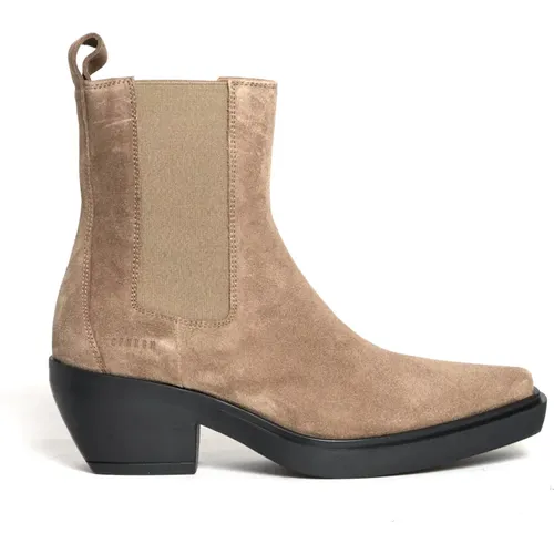 Taupe Wildleder Texan Ankle Boots , Damen, Größe: 39 EU - Copenhagen Shoes - Modalova