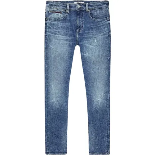 Slim Fit Jeans mit Used-Look , Herren, Größe: W28 - Tommy Jeans - Modalova