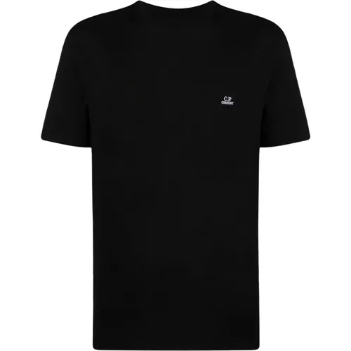 Schwarzes Tee Shirt , Herren, Größe: L - C.P. Company - Modalova