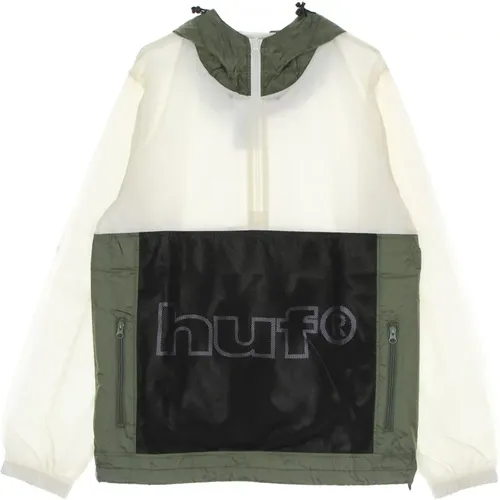 Light Windbreaker Anorak with High Collar , male, Sizes: S, L - HUF - Modalova