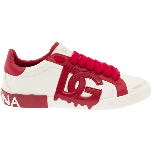 Rote Portofino Sneakers , Herren, Größe: 41 EU - Dolce & Gabbana - Modalova