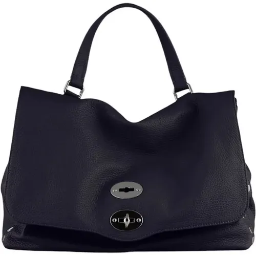 Blue Leather Postina Small Bag , female, Sizes: ONE SIZE - Zanellato - Modalova