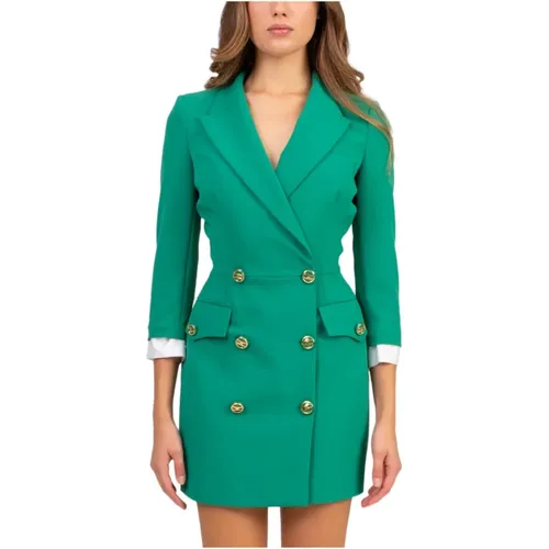 Daytime Short Dress, Smerald , female, Sizes: M - Elisabetta Franchi - Modalova