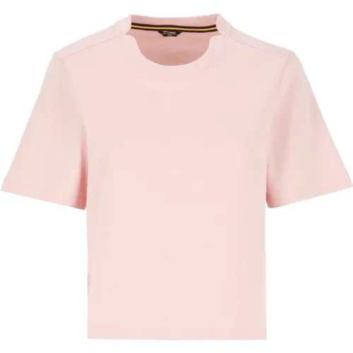 Rosa Baumwoll-T-Shirt für Frau , Damen, Größe: XS - K-way - Modalova