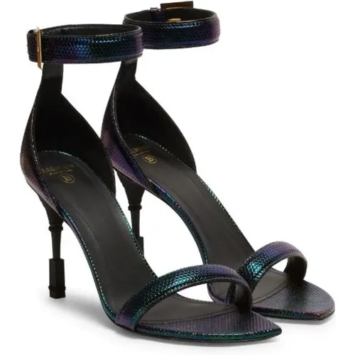 Stilvolle Metallic-Leder-Sandalen - Balmain - Modalova